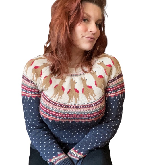 90’s Christopher & Banks Holiday unisex reindeer Sweater - Picture 2 of 5